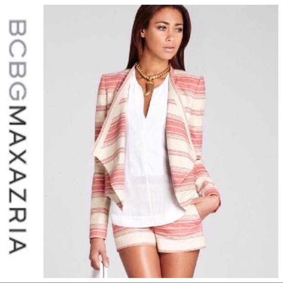 BCBGMaxAzria Jackets & Blazers - 💕SALE💕 BCBGMaxAzria Red Striped Abby Blazer